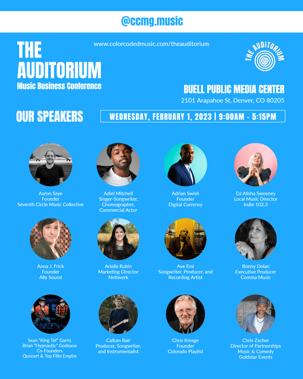 The Auditorium Announces Speaker Lineup For 2023